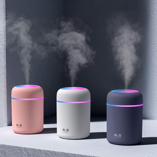 H2O Portable Mini USB Humidifier with LED Night Light