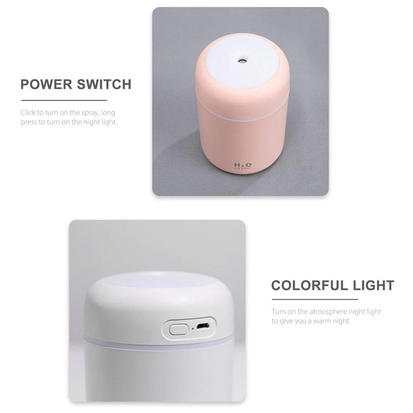 H2O Portable Mini USB Humidifier with LED Night Light