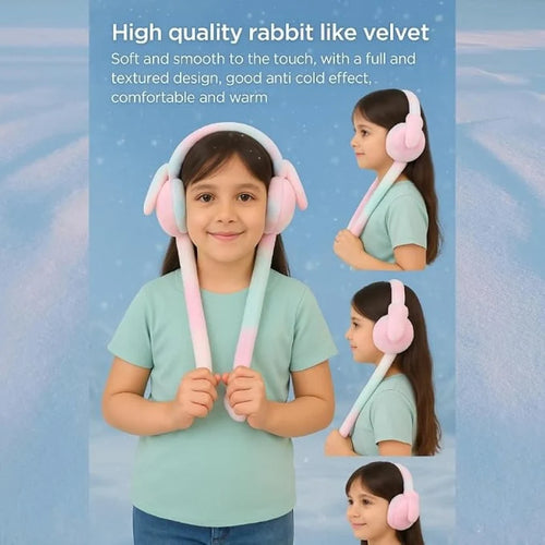 Kids’ Moving Bunny Ear Muffs – Winter Ear Warmers