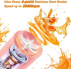 Portable Mini Blender Bottle 320ml – USB Rechargeable 6-Blade Juicer